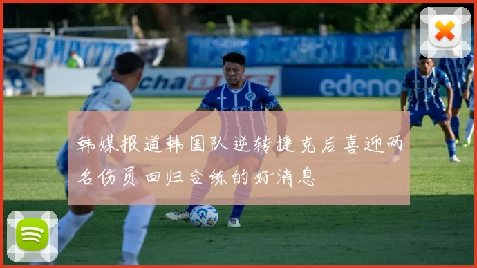 韩媒报道韩国队逆转捷克后喜迎两名伤员回归合练的好消息